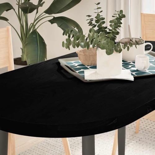 Qnhdfrt Tischplatte aus massiver Eiche Dunkelbraun 120 x 60 x 4 cm Oval Robuste Arbeitsplatte für Couchtisch Beistelltisch oder Stehtisch von Qnhdfrt