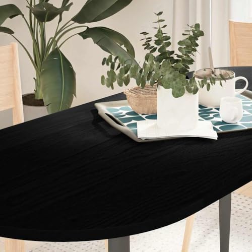 Qnhdfrt Tischplatte aus massiver Eiche Dunkelbraun 140 x 60 x 2 cm Oval Robust & Langlebig Multifunktional als Couchtisch Beistelltisch oder Stehtisch für Wohnzimmer Büro und Garten von Qnhdfrt