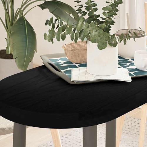 Qnhdfrt Tischplatte aus massiver Eiche Dunkelbraun 80 x 40 x 4 cm Ovale Arbeitsplatte robust & langlebig für Couchtisch Beistelltisch oder Stehtisch von Qnhdfrt