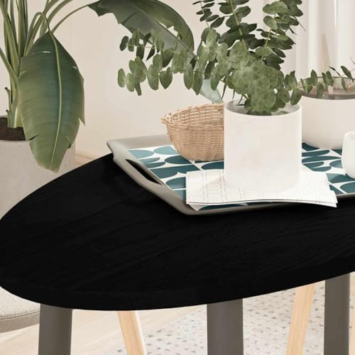 Qnhdfrt Tischplatte aus massiver Eiche Dunkelbraun Oval 100 x 50 x 2 cm Robuste Arbeitsplatte für Couchtisch Beistelltisch oder Stehtisch vielseitig einsetzbar in Wohnzimmer Büro und Gewerbe von Qnhdfrt
