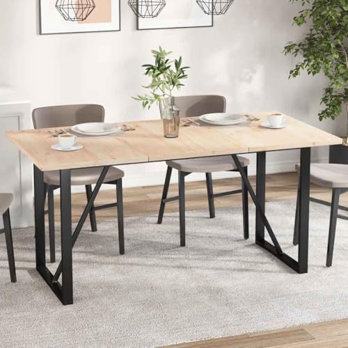 Qnhdfrt Tischplatte aus massiver Kiefer 159 x 80 x 2,5 cm Rustikale Holzplatte für Esstisch Küche und Outdoor Bereich Einfach zu reinigen und vielseitig kombinierbar von Qnhdfrt