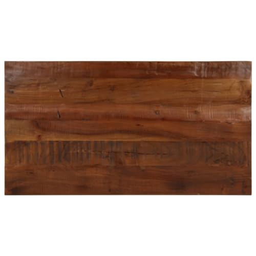 Qnhdfrt Tischplatte aus recyceltem Massivholz 120 x 50 x 3,8 cm Rustikales Design für Esszimmer Küche und Outdoor Bereich von Qnhdfrt