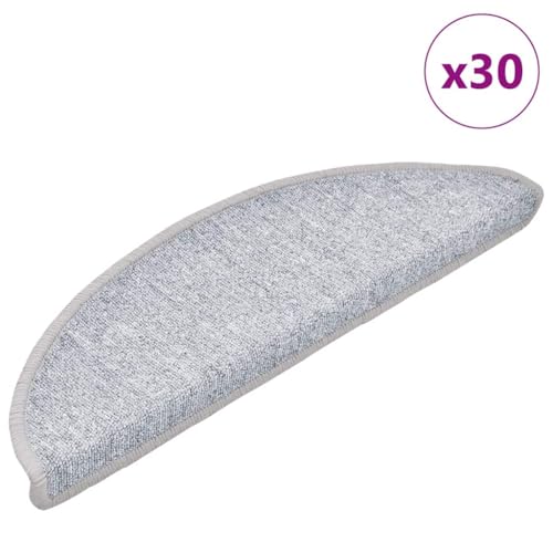 Qnhdfrt Treppenmatten 30 Stück Hellgrau 56x17x3 cm Selbstklebende Antirutschmatten aus 100% PP für Innenbereich Modernes Design von Qnhdfrt