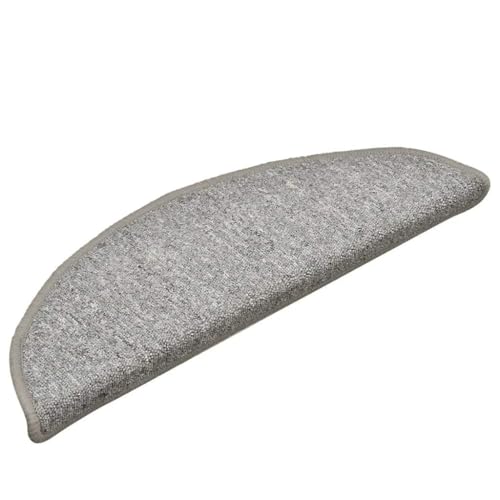 Qnhdfrt Treppenmatten 30 Stück Hellgrau 56x17x3 cm Stufenmatten aus 100% PP Getuftet Selbstklebend Antirutsch für Treppenstufen Modernes Design von Qnhdfrt