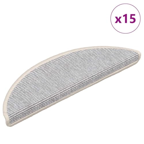 Qnhdfrt Treppenmatten Selbstklebend 15 Stück 56x17x3 cm Silberne Stufenmatten aus Stoff mit Antirutsch Schutz für Treppenstufen Modernes Design von Qnhdfrt