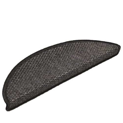 Qnhdfrt Treppenmatten Selbstklebend 15 Stück Anthrazit 56x17x3 cm Stufenmatten aus strapazierfähigem Stoff mit Sisal Optik Antirutsch und Schalldämmend für Innentreppen von Qnhdfrt