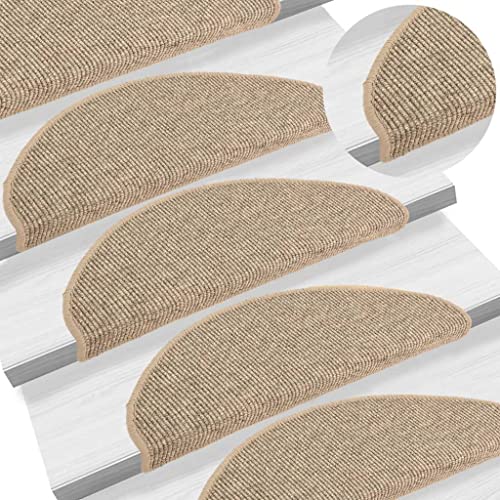 Qnhdfrt Treppenmatten Selbstklebend 15 Stück Dunkelbeige 65x21x4 cm Antirutsch Teppich für Treppenstufen mit Geräuschreduzierung und Einfacher Installation für Haushalte mit Kindern und Haustieren von Qnhdfrt