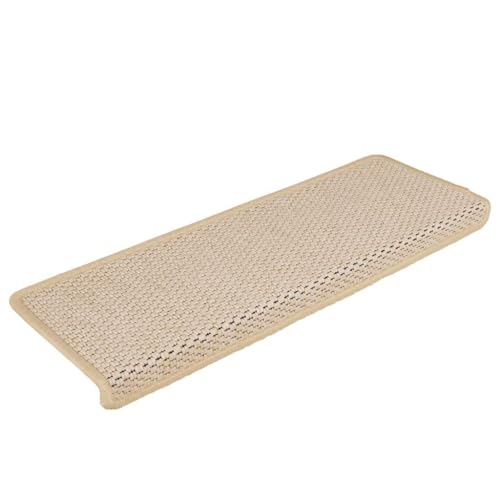 Qnhdfrt Treppenmatten Selbstklebend 15 Stück Sisal-Optik 65 x 21 x 4 cm Creme Antirutschmatten für Treppenstufen mit Klebestreifen Schalldämpfend & Bequem für Innenbereich von Qnhdfrt
