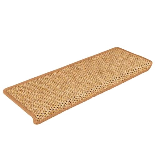 Qnhdfrt Treppenmatten Selbstklebend 15 Stufenmatten Sisal-Optik 65x21x4 cm Orange Wendeltreppe Modern Robust & Waschbar für Treppenstufen Wohnzimmer Flur von Qnhdfrt