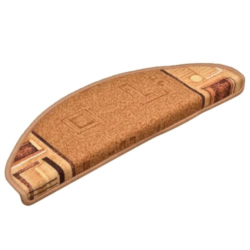 Qnhdfrt Treppenmatten Selbstklebend 5 Stück 65x21x4 cm Beige Hochwertiger Treppenteppich aus 100% Polyamid Schalldämpfend & rutschfest für Innenbereich von Qnhdfrt