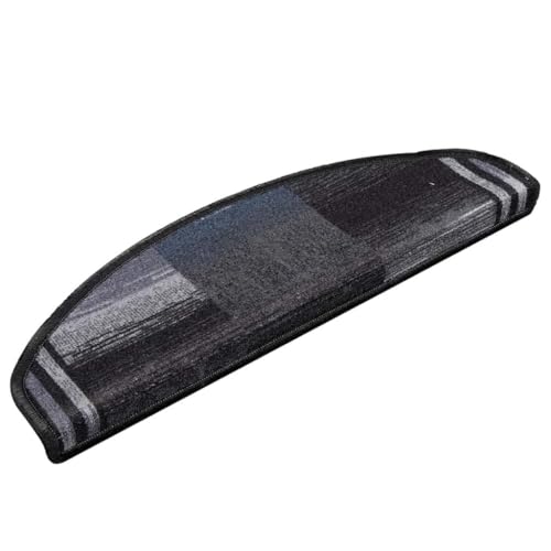 Qnhdfrt Treppenmatten Selbstklebend 5 Stück 65x21x4 cm Schwarz Grau Hochwertiger Treppenteppich aus 100% Polyamid Antirutsch und Schalldämpfend für Innenbereich von Qnhdfrt