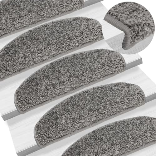 Qnhdfrt Treppenmatten Set 10 Stück Grau 65 x 25 cm Schmaler Stufenteppich aus 100% PP mit Antirutsch Klebeband Modernes Design für Innen und Außen Qnhdfrt Treppenmatten Set 10 Stück Grau 65 x 25 cm Schmaler Stufenteppich aus 100% PP mit Antirutsch Klebeband Modernes Design für Innen und Außen von Qnhdfrt