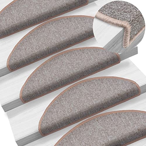 Qnhdfrt Treppenmatten Set 10 Stück Hellbraun 65 x 24 x 4 cm 100% PP Getuftet Antirutschmatten mit Selbstklebeband für Innenbereich Schalldämmend & Wärmeisolierend von Qnhdfrt