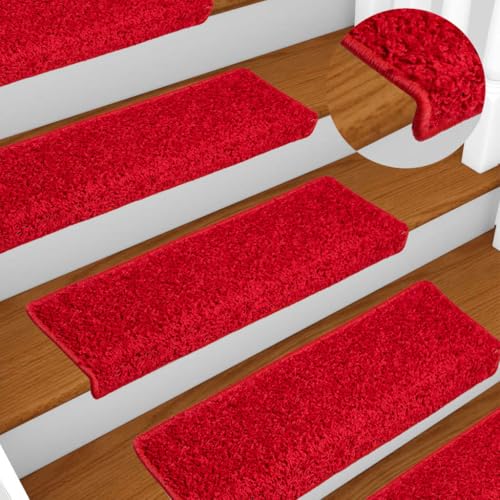 Qnhdfrt Treppenmatten Set 10 Stück Rot 65 x 21 x 4 cm Hochwertige Stoffmatten mit Doppelseitigem Klebeband Antirutsch und Schalldämmend für Treppenstufen Innenbereich Modernes Design Qnhdfrt Treppenmatten Set 10 Stück Rot 65 x 21 x 4 cm Hochwertige Stoffmatten mit Doppelseitigem Klebeband Antirutsch und Schalldämmend für Treppenstufen Innenbereich Modernes Design von Qnhdfrt