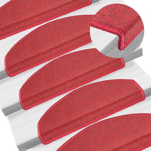 Qnhdfrt Treppenmatten Set 15 Stück Bordeauxrot 65 x 24 x 4 cm Stufenmatten aus 100% PP mit Antirutsch Klebeband für Indoor und Outdoor Teppichstufen Treppenteppich Modernes Design Qnhdfrt Treppenmatten Set 15 Stück Bordeauxrot 65 x 24 x 4 cm Stufenmatten aus 100% PP mit Antirutsch Klebeband für Indoor und Outdoor Teppichstufen Treppenteppich Modernes Design von Qnhdfrt