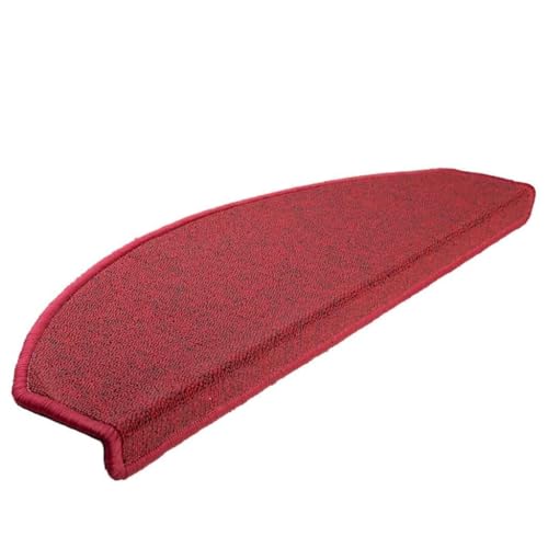 Qnhdfrt Treppenmatten Set 20 Stück Bordeauxrot 65 x 24 x 4 cm Stufenmatten aus 100% PP mit Rutschfester Unterseite und selbstklebenden Bändern für sichere Treppenstufen von Qnhdfrt