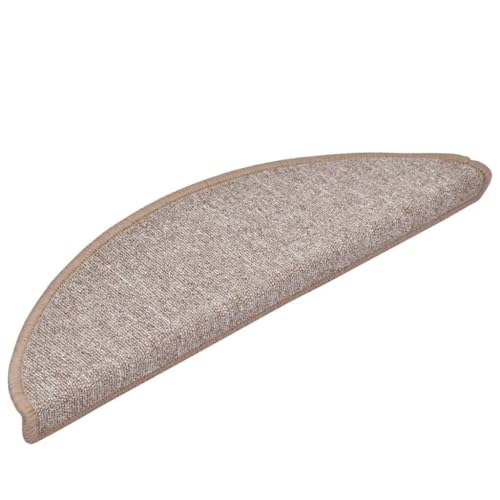 Qnhdfrt Treppenmatten Set 30 Stück Hellbraun 56x17x3 cm rutschfeste Stufenmatten aus 100% PP mit doppelseitigem Klebeband für sichere und stylische Treppen von Qnhdfrt