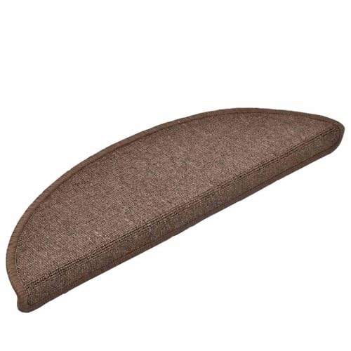 Qnhdfrt Treppenmatten Set 30 Stück Kaffeebraun 56x17x3 cm Selbstklebende Antirutschmatten aus 100% PP für Innenbereich Modernes Design mit 3 5 mm Florhöhe von Qnhdfrt