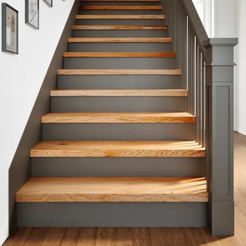 Qnhdfrt Treppenstufen aus Massivholz Eiche 100 x 30 x 2 cm Naturhell Lackiert Robust & Langlebig als Fensterbank oder Stufenbelag für Innenbereich von Qnhdfrt