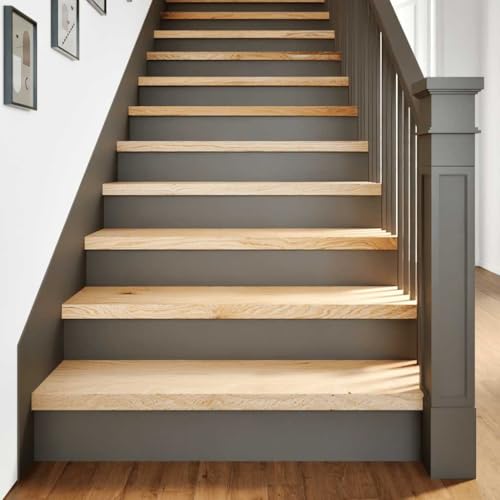 Qnhdfrt Treppenstufen aus massiver Eiche 100 x 30 x 2 cm unbehandelt 4 Stück robuste Holzstufen als Fensterbank oder Deko multifunktional für Wohnzimmer Flur und Garten von Qnhdfrt