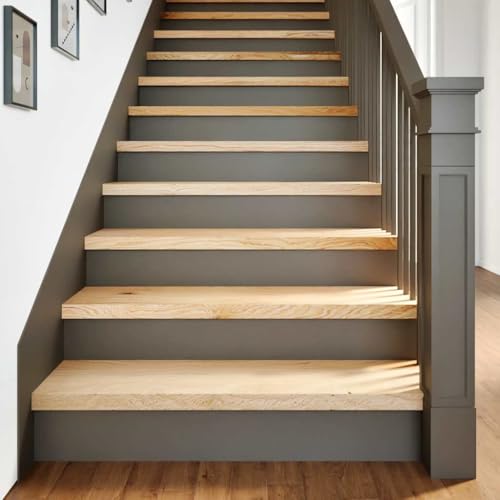 Qnhdfrt Treppenstufen aus massiver Eiche 90 x 25 x 2 cm unbehandelt 4 Stück Natürliche Holzoptik für Innentreppen und Fensterbänke Langlebig & pflegeleicht von Qnhdfrt