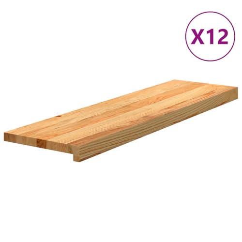 Qnhdfrt Treppenstufen aus massiver Eiche 90 x 30 x 2 cm Natürliche Holzoptik mit robuster Lackierung Langlebig & vielseitig als Fensterbank oder Dekorationselement von Qnhdfrt