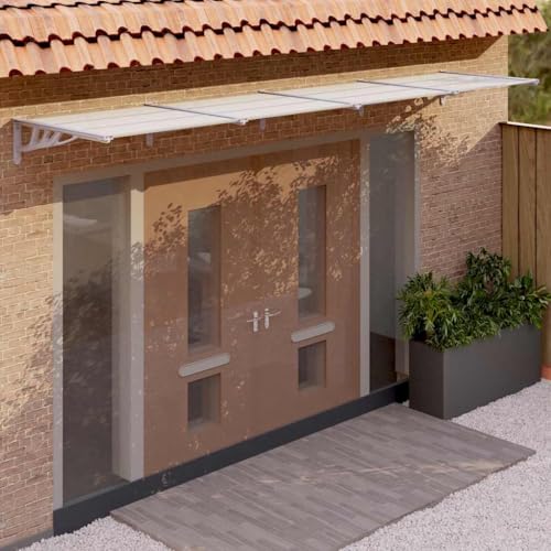 Qnhdfrt Türvordach Grau Transparent 396x90 cm Polycarbonat mit ABS und Aluminium für effektiven Witterungsschutz am Hauseingang – Langlebiges Design einfache Montage für Einfamilienhäuser Qnhdfrt Türvordach Grau Transparent 396x90 cm Polycarbonat mit ABS und Aluminium für effektiven Witterungsschutz am Hauseingang – Langlebiges Design einfache Montage für Einfamilienhäuser von Qnhdfrt