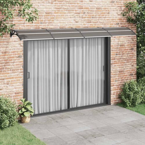 Qnhdfrt Türvordach Schwarz 400x75 cm aus Polycarbonat für Eingangsbereich Witterungsschutz mit Aluminium Rahmen Qnhdfrt Türvordach Schwarz 400x75 cm aus Polycarbonat für Eingangsbereich Witterungsschutz mit Aluminium Rahmen von Qnhdfrt