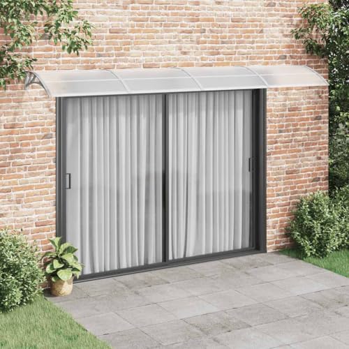 Qnhdfrt Türvordach aus Polycarbonat Grau Transparent 400x75 cm mit Aluminium Rahmen Wetterfester Schutz für Eingang Einfache Montage Qnhdfrt Türvordach aus Polycarbonat Grau Transparent 400x75 cm mit Aluminium Rahmen Wetterfester Schutz für Eingang Einfache Montage von Qnhdfrt