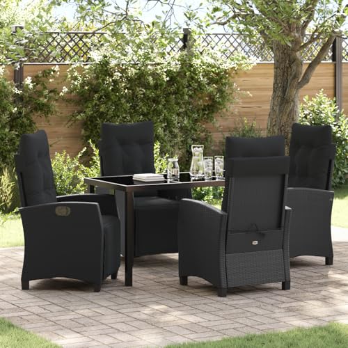 Qnhdfrt Verstellbare Gartenstühle Schwarz PE-Rattan Set mit Polster Outdoor Relaxsessel für Terrasse Balkon Garten Qnhdfrt Verstellbare Gartenstühle Schwarz PE-Rattan Set mit Polster Outdoor Relaxsessel für Terrasse Balkon Garten von Qnhdfrt
