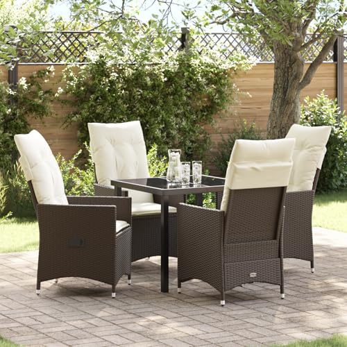 Qnhdfrt Verstellbarer Gartenstuhl mit Kissen Braun Poly Rattan 2er Set für Outdoor Nutzung Modernes Design Verstellbare Rückenlehne Robustes Gestell Garten Terrasse Balkon Qnhdfrt Verstellbarer Gartenstuhl mit Kissen Braun Poly Rattan 2er Set für Outdoor Nutzung Modernes Design Verstellbare Rückenlehne Robustes Gestell Garten Terrasse Balkon von Qnhdfrt