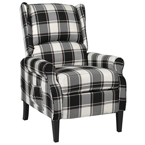 Qnhdfrt Verstellbarer Relaxsessel Stoff Mehrfarbig mit Holzfüßen 71x90.5x101.5 cm für Wohnzimmer Balkon Schlafzimmer Bequem Modern von Qnhdfrt