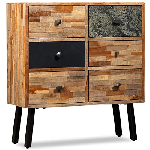 Qnhdfrt Vintage Beistellschrank mit 6 Schubladen Recyceltes Teakholz Sideboard Kommode 70x30x76cm für Wohnzimmer Schlafzimmer Küche Qnhdfrt Vintage Beistellschrank mit 6 Schubladen Recyceltes Teakholz Sideboard Kommode 70x30x76cm für Wohnzimmer Schlafzimmer Küche von Qnhdfrt