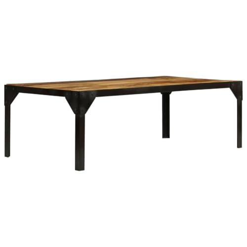 Qnhdfrt Vintage Couchtisch aus Massivem Mangoholz und Stahl 110 cm Industrie Design Robust Langlebig für Wohnzimmer Beistelltisch von Qnhdfrt