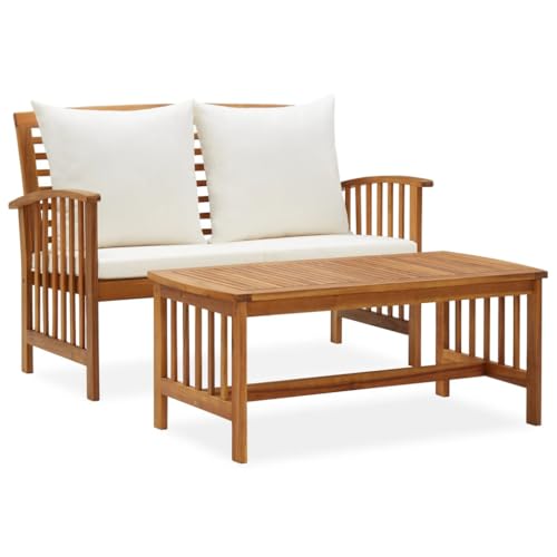 Qnhdfrt Vintage Garten Lounge Set aus Massivholz Akazie mit Kissen 2-TLG Sitzgruppe Outdoor für Terrasse Balkon Gartenbereich Qnhdfrt Vintage Garten Lounge Set aus Massivholz Akazie mit Kissen 2-TLG Sitzgruppe Outdoor für Terrasse Balkon Gartenbereich von Qnhdfrt