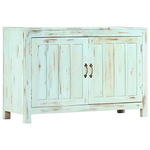 Qnhdfrt Vintage Sideboard Hellblau Massivholz Mango mit 2 Türen 110x35x70 cm für Wohnzimmer Küche Flur Handgefertigt Retro-Stil Qnhdfrt Vintage Sideboard Hellblau Massivholz Mango mit 2 Türen 110x35x70 cm für Wohnzimmer Küche Flur Handgefertigt Retro-Stil von Qnhdfrt