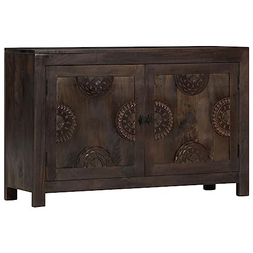 Qnhdfrt Vintage Sideboard aus Massivholz Mango mit Schnitzereien 110x35x70 cm für Wohnzimmer Küche Flur – Dekorativer Aufbewahrungsschrank im Landhausstil Qnhdfrt Vintage Sideboard aus Massivholz Mango mit Schnitzereien 110x35x70 cm für Wohnzimmer Küche Flur – Dekorativer Aufbewahrungsschrank im Landhausstil von Qnhdfrt