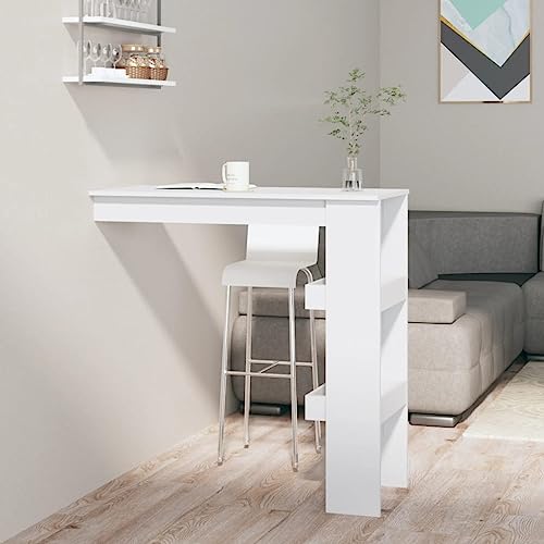 Qnhdfrt Wand-Bartisch Hochglanz-Weiß aus Holzwerkstoff 102x45x103,5 cm Modernes Design mit Stauraum für Küche Balkon Wohnzimmer Qnhdfrt Wand-Bartisch Hochglanz-Weiß aus Holzwerkstoff 102x45x103,5 cm Modernes Design mit Stauraum für Küche Balkon Wohnzimmer von Qnhdfrt