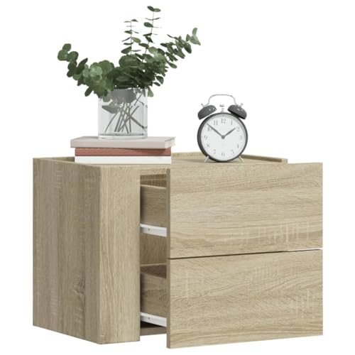 Qnhdfrt Wand Nachttisch Schmal 2er Set Sonoma-Eiche Holzwerkstoff mit Schubladen 45x30x35 cm Platzsparende Wandmontage Möbel für Schlafzimmer und Wohnzimmer Qnhdfrt Wand Nachttisch Schmal 2er Set Sonoma-Eiche Holzwerkstoff mit Schubladen 45x30x35 cm Platzsparende Wandmontage Möbel für Schlafzimmer und Wohnzimmer von Qnhdfrt