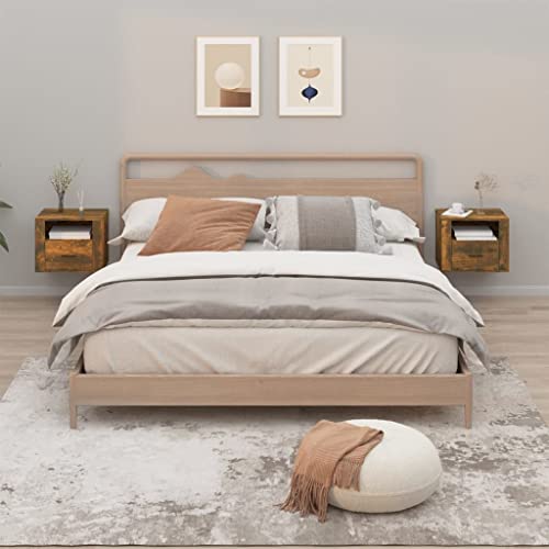 Qnhdfrt Wand-Nachttische Schmal 2 Stück Holzwerkstoff Räuchereiche 50x36x40 cm Elegantes Design Stabile Oberplatte Viel Stauraum Wandmontage für Schlafzimmer Qnhdfrt Wand-Nachttische Schmal 2 Stück Holzwerkstoff Räuchereiche 50x36x40 cm Elegantes Design Stabile Oberplatte Viel Stauraum Wandmontage für Schlafzimmer von Qnhdfrt
