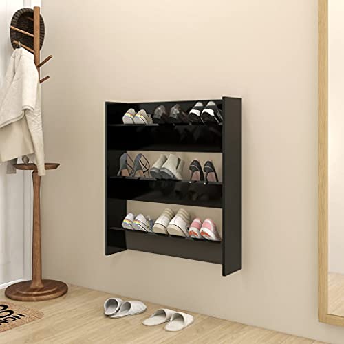 Qnhdfrt Wand-Schuhschrank Schwarz 80x18x90 cm Holzwerkstoff mit 3 Kippböden für platzsparende Schuhaufbewahrung im Flur Qnhdfrt Wand-Schuhschrank Schwarz 80x18x90 cm Holzwerkstoff mit 3 Kippböden für platzsparende Schuhaufbewahrung im Flur von Qnhdfrt