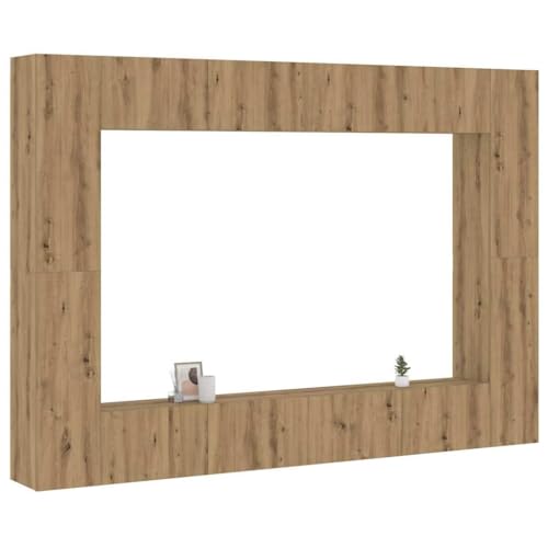 Qnhdfrt Wandmontierbar TV-Schrank-Set Artisan-Eiche Holzwerkstoff Modernes Design Mit 2 Größen (30,5x30x90cm oder 100x30x30,5cm) Für Wohnzimmer von Qnhdfrt