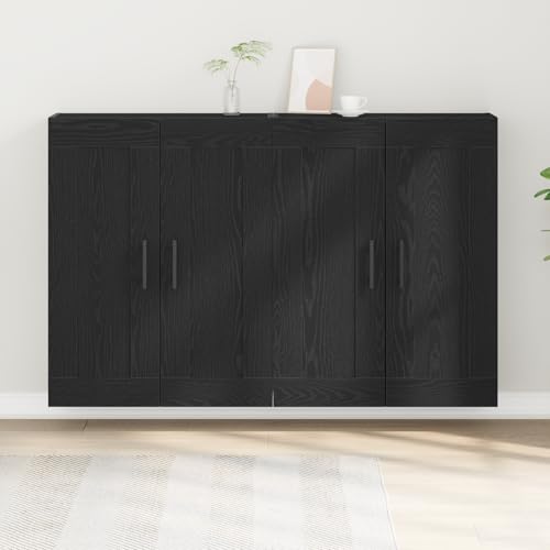 Qnhdfrt Wandmontierte Schränke 2 Stück Schwarze Eiche Holzwerkstoff Buffetschrank 160x34x90cm mit 4 Türen für Esszimmer Qnhdfrt Wandmontierte Schränke 2 Stück Schwarze Eiche Holzwerkstoff Buffetschrank 160x34x90cm mit 4 Türen für Esszimmer von Qnhdfrt