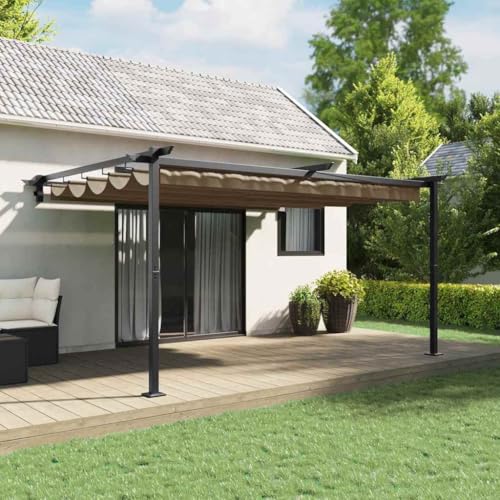 Qnhdfrt Wandmontierter Pavillon mit einziehbarem Dach 3 x 4 m Moderner Gartenpavillon aus Stahl und Polyester UV-beständig & wasserabweisend für Terrasse Garten und Camping Qnhdfrt Wandmontierter Pavillon mit einziehbarem Dach 3 x 4 m Moderner Gartenpavillon aus Stahl und Polyester UV-beständig & wasserabweisend für Terrasse Garten und Camping von Qnhdfrt