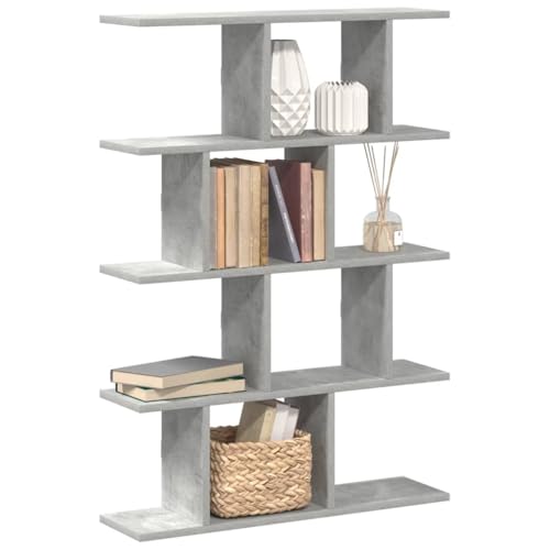 Qnhdfrt Wandregal 12 Fächer Würfel Schweberegal Betongrau aus Holzwerkstoff 70x18x100 cm robust langlebig für Wohnzimmer Küche Bad Schlafzimmer von Qnhdfrt
