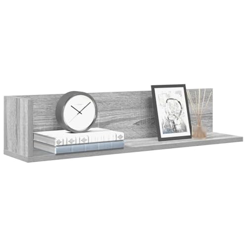 Qnhdfrt Wandregal 2er Set Grau Sonoma 75x16,5 cm Holzwerkstoff Schwebendes Regal mit L-Design für Wohnzimmer Schlafzimmer Badezimmer von Qnhdfrt