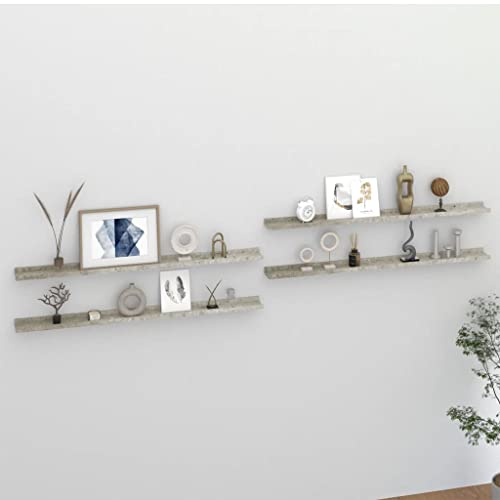 Qnhdfrt Wandregal 4 STK. Betongrau Schwebendes Regal aus MDF 115x9x3 cm für Bücher Pflanzen Deko in Wohnzimmer Bad Küche Robust und Langlebig Qnhdfrt Wandregal 4 STK. Betongrau Schwebendes Regal aus MDF 115x9x3 cm für Bücher Pflanzen Deko in Wohnzimmer Bad Küche Robust und Langlebig von Qnhdfrt
