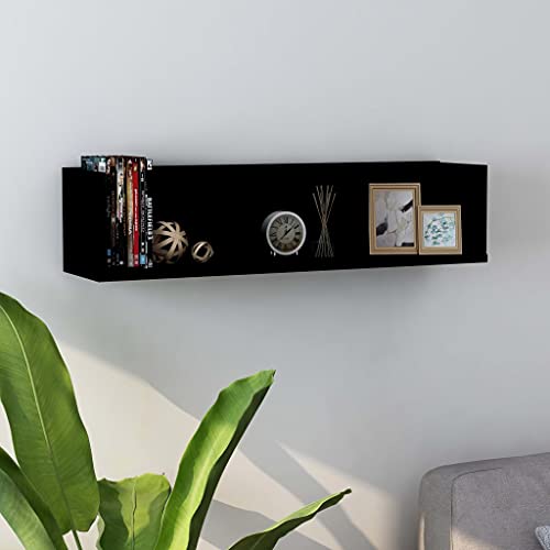 Qnhdfrt Wandregal CD Regal Schwarz Holzwerkstoff 75x18x18 cm Schmal mit 3 Fächern zur Aufbewahrung für Musiksammlung Qnhdfrt Wandregal CD Regal Schwarz Holzwerkstoff 75x18x18 cm Schmal mit 3 Fächern zur Aufbewahrung für Musiksammlung von Qnhdfrt