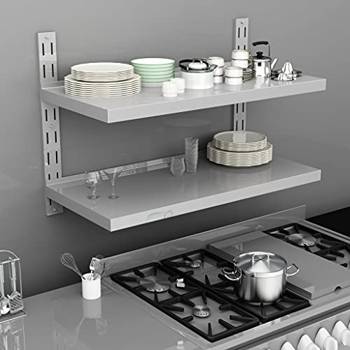 Qnhdfrt Wandregal Edelstahl 2 Ablagen 100x30 cm Schwebend Küchenregal mit Starker Tragkraft für Küche Bad Badezimmer Wohnzimmer Qnhdfrt Wandregal Edelstahl 2 Ablagen 100x30 cm Schwebend Küchenregal mit Starker Tragkraft für Küche Bad Badezimmer Wohnzimmer von Qnhdfrt