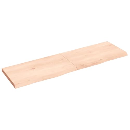 Qnhdfrt Wandregal Massivholz Eiche Rustikal Unbehandelt 140x40x(2-4) cm Zusammenklappbar Schweberegal mit Naturkante für Bücherregal Badregal Küchenregal von Qnhdfrt
